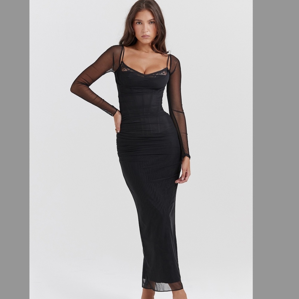 House of CB KATARINA Black Maxi Dress Small